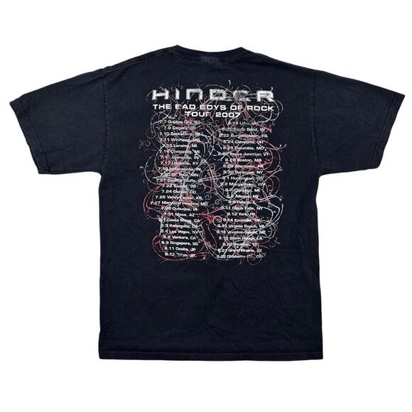 Hinder 2007 Tour T-Shirt Medium Hanes Heavyweight Rock Band Tee Double Sided - Picture 4 of 9